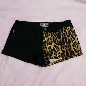 Black & Leopard Shorts